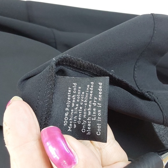 R & R Black Chiffon Semi Sheer Minimalist Top Flowy Classic Evening  Sz.XL - Picture 6 of 6